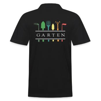 gärtner bunter schrebergarten gartenarbeit garten - Männer Poloshirt - Schwarz - Hinten - Kai (181cm)