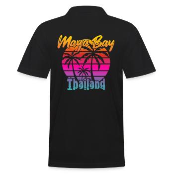 Vintage Maya Bay Thailand - Men's Polo Shirt - black - Back - Kai (181cm)