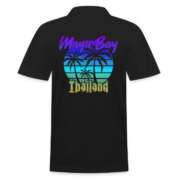 Vintage Maya Bay Thailand - Men's Polo Shirt - black - Back - Kai (181cm)