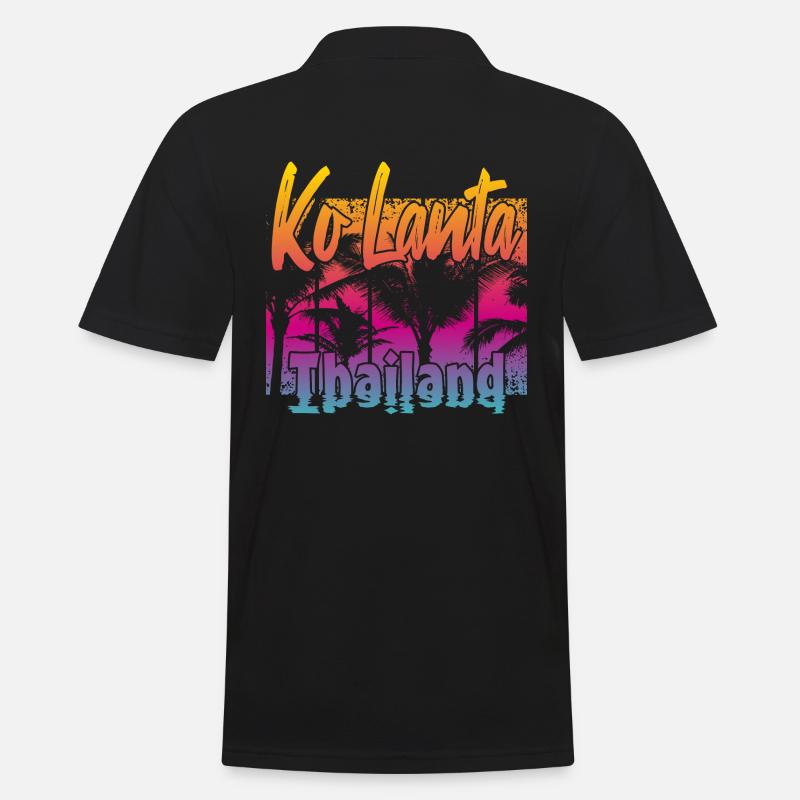 Ko Lanta Thailand - Männer Poloshirt - Schwarz
