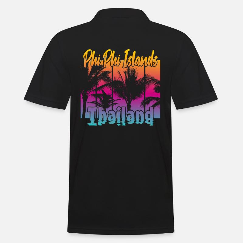 Phi Phi Islands Thailand - Männer Poloshirt - Schwarz