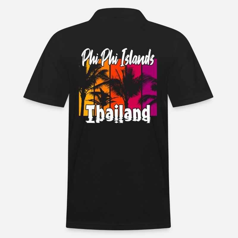 Phi Phi Islands Thailand - Männer Poloshirt - Schwarz