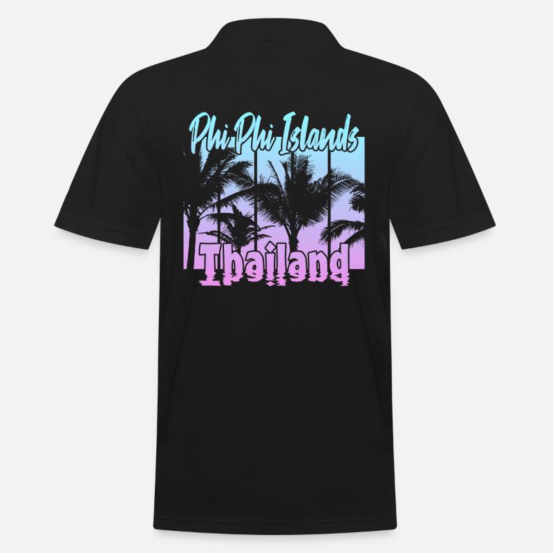 Phi Phi Islands Thailand - Männer Poloshirt - Schwarz