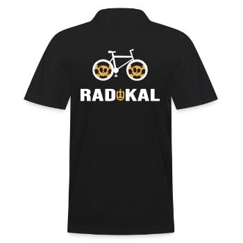 Fahrrad Bike Rennrad "Radikal" Fahrradkette - Männer Poloshirt - Schwarz - Hinten - Kai (181cm)