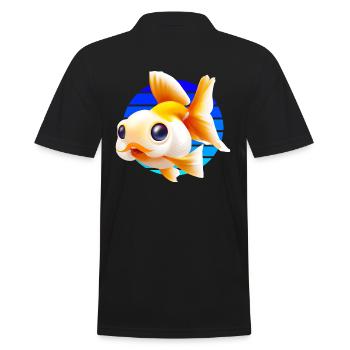 Goldfisch - Männer Poloshirt - Schwarz - Hinten - Kai (181cm)