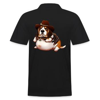 Fat Beagle Cowboy - Men's Polo Shirt - black - Back - Kai (181cm)