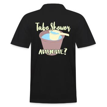 Tabo Shower Anyone? - Männer Poloshirt - Schwarz - Hinten - Kai (181cm)