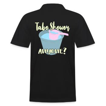 Tabo Shower Anyone? - Männer Poloshirt - Schwarz - Hinten - Kai (181cm)