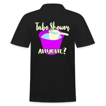 Tabo Shower Anyone? - Männer Poloshirt - Schwarz - Hinten - Kai (181cm)