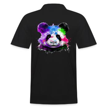 Colorful Panda - Men's Polo Shirt - black - Back - Kai (181cm)
