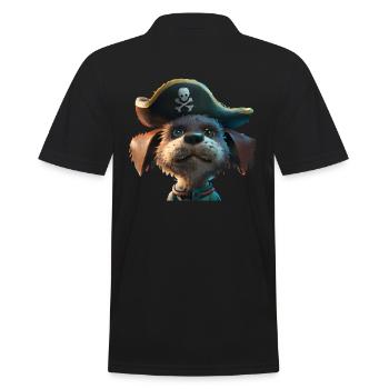 Pirate dog - Men's Polo Shirt - black - Back - Kai (181cm)