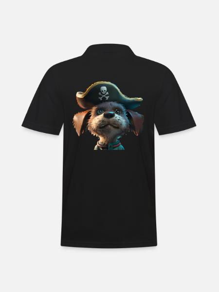 Pirate dog - Men's Polo Shirt - black
