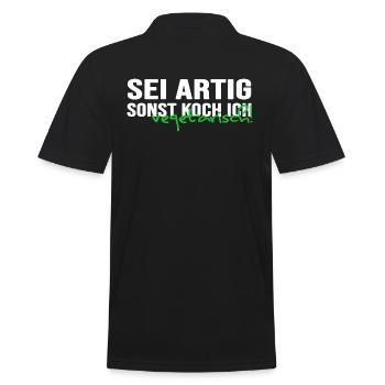 koch hobbykoch chefkoch kocht vegetarisch - Männer Poloshirt - Schwarz - Hinten - Kai (181cm)