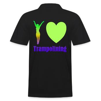 I love Trampolining - Männer Poloshirt - Schwarz - Hinten - Kai (181cm)