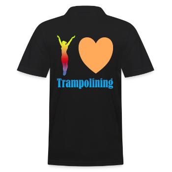 I love Trampolining - Männer Poloshirt - Schwarz - Hinten - Kai (181cm)