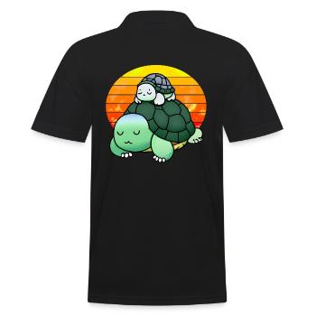 You don't wake sleeping turtles - Men's Polo Shirt - black - Back - Kai (181cm)