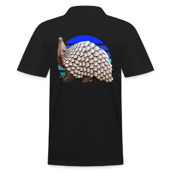 Niedliches Pangolin-Design - Männer Poloshirt - Schwarz - Hinten - Kai (181cm)
