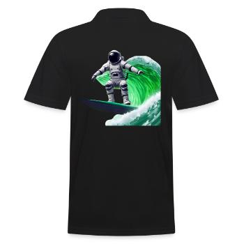 Green Waves Surfing Astronaut - Men's Polo Shirt - black - Back - Kai (181cm)