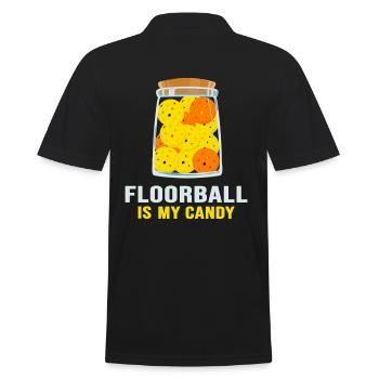 Floorball floorball "Floorball-candy" - Men's Polo Shirt - black - Back - Kai (181cm)