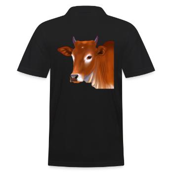 Brown Swiss - Men's Polo Shirt - black - Back - Kai (181cm)