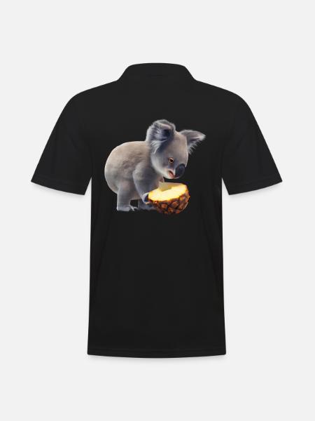 Koala und Ananas - Männer Poloshirt - Schwarz