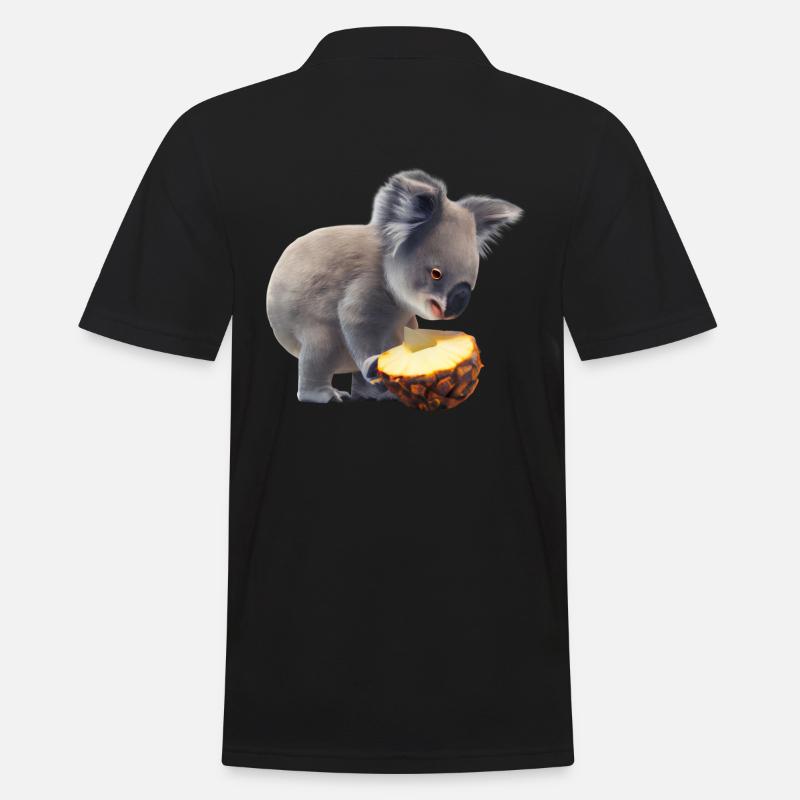 Koala et ananas - Polo Homme - noir
