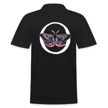 Gouache painting: moth - Men's Polo Shirt - black - Back - Kai (181cm)