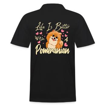 Pomeranian Liebhaber - Männer Poloshirt - Schwarz - Hinten - Kai (181cm)