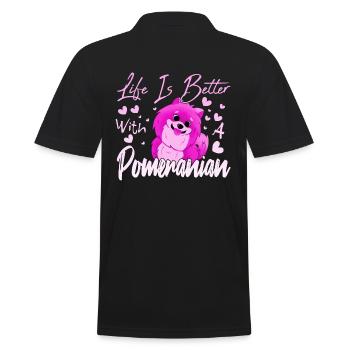 Pomeranian Liebhaber - Männer Poloshirt - Schwarz - Hinten - Kai (181cm)