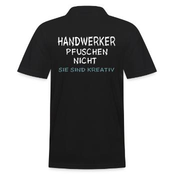 Handwerker DIY Reparatur Pfuschen Heimwerkerspruch - Männer Poloshirt - Schwarz - Hinten - Kai (181cm)