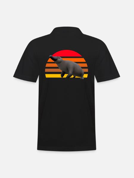 Cute Platypus Illustration - Men's Polo Shirt - black
