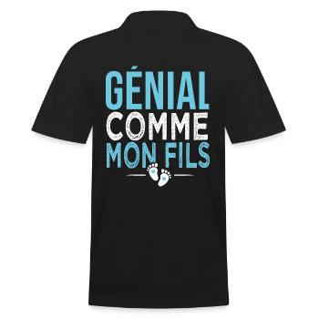 cadeau papa génial comme ma fils - Polo Homme - noir - Dos - Kai (181cm)