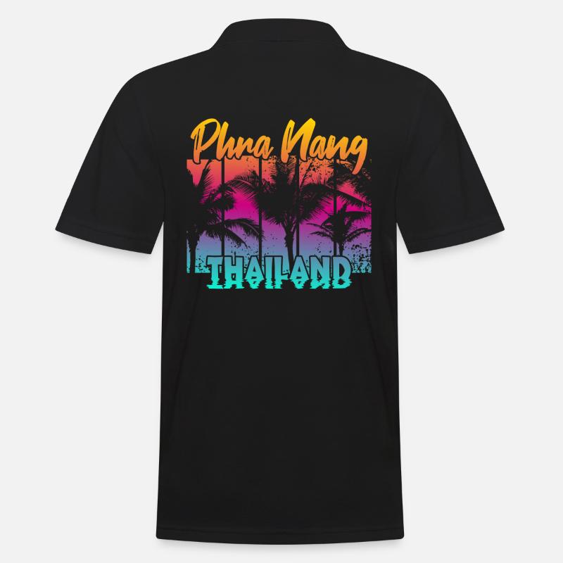 Phra Nang Thailand - Männer Poloshirt - Schwarz