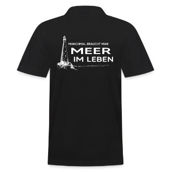 meer moin moin meerweh meer im leben - Männer Poloshirt - Schwarz - Hinten - Kai (181cm)