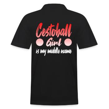 Cestoball Girl is my middle name - Männer Poloshirt - Schwarz - Hinten - Kai (181cm)