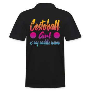 Cestoball Girl is my middle name - Männer Poloshirt - Schwarz - Hinten - Kai (181cm)
