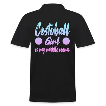 Cestoball Girl is my middle name - Männer Poloshirt - Schwarz - Hinten - Kai (181cm)