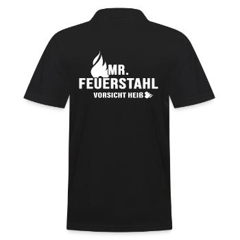 Feuerstahl Wild Bushcraft Outdoor Survival Jungle - Männer Poloshirt - Schwarz - Hinten - Kai (181cm)