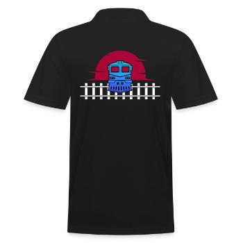 Railway locomotive Railway train driver - Men's Polo Shirt - black - Back - Kai (181cm)
