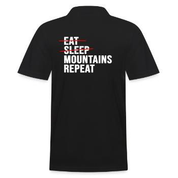 servus mountain alpine hiking mountaineering mountain air - Men's Polo Shirt - black - Back - Kai (181cm)