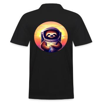 Plus paresseux dans l’espace au coucher du soleil - Polo Homme - noir - Dos - Kai (181cm)
