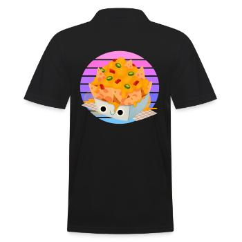Chili Käse Nacho Sonnenuntergang - Männer Poloshirt - Schwarz - Hinten - Kai (181cm)