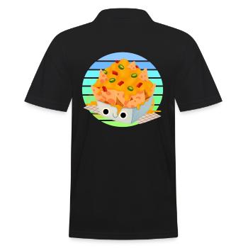 Chili Käse Nacho Sonnenuntergang - Männer Poloshirt - Schwarz - Hinten - Kai (181cm)
