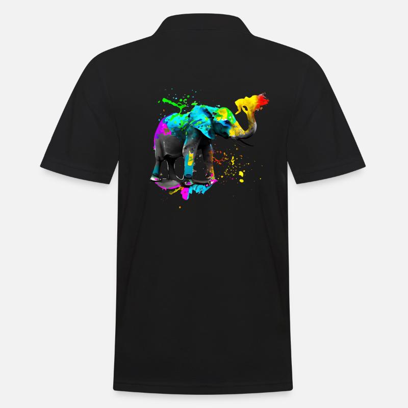 Safari Kunst Elefant - Männer Poloshirt - Schwarz