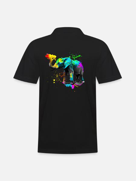 Safari Art Elephant - Men's Polo Shirt - black