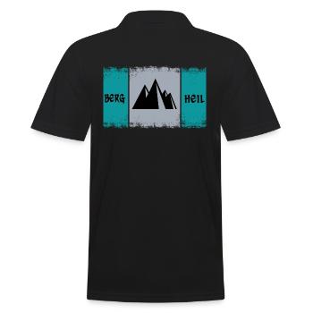 Alpinist Berg klettern Karabiner alpin Bergsteigen - Männer Poloshirt - Schwarz - Hinten - Kai (181cm)