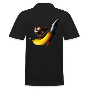Rocket Banana Monkey Astronaut - Men's Polo Shirt - black - Back - Kai (181cm)