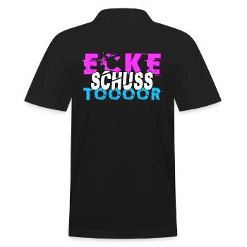 Feldhockey Hockeyspruch Hockeyfan Maskottchen - Männer Poloshirt - Schwarz - Hinten - Kai (181cm)