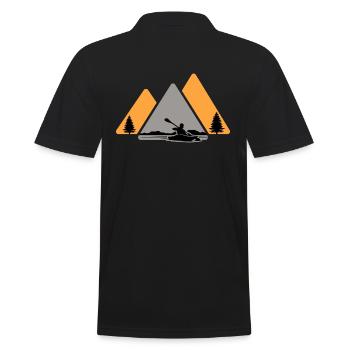 Kayak Kayak Kayak Tour Paddling - Men's Polo Shirt - black - Back - Kai (181cm)