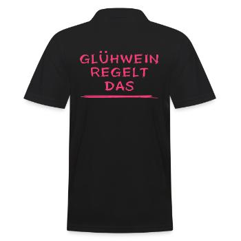 baths, winter bathing, mulled wine, Christmas party - Men's Polo Shirt - black - Back - Kai (181cm)
